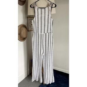 Ace & Jig Striped Overalls - XS - Navy & Oatmeal